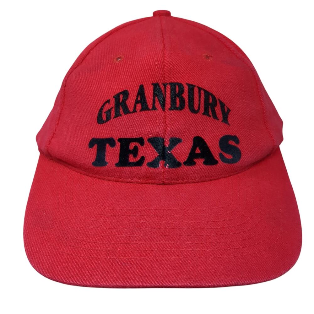 Granbury Texas Slideback Baseball Cap Red One Size Adjustable 6 Panel Nissun